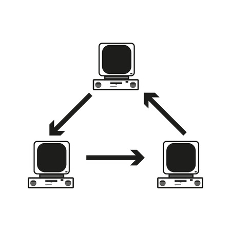 Big data Vector black icon on white background.のイラスト素材
