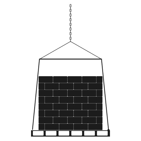 Brick cube Vector black icon on white background.のイラスト素材