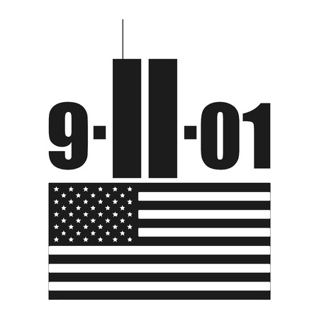 Patriot day Vector black icon on white background.