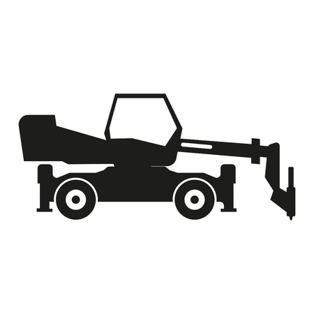 Tractor sign illustration. Vector. Black icon on white backgroundのイラスト素材