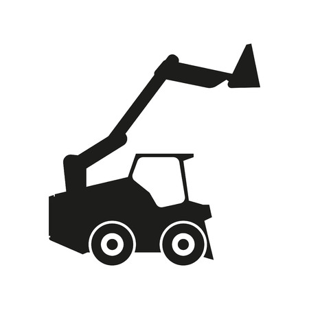 Tractor sign illustration. Vector. Black icon on white backgroundのイラスト素材
