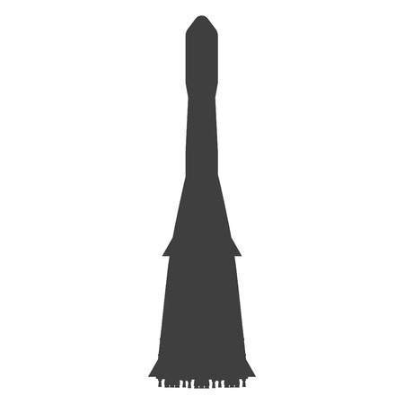 Rocket sign illustration. Vector. Black icon on white backgroundのイラスト素材