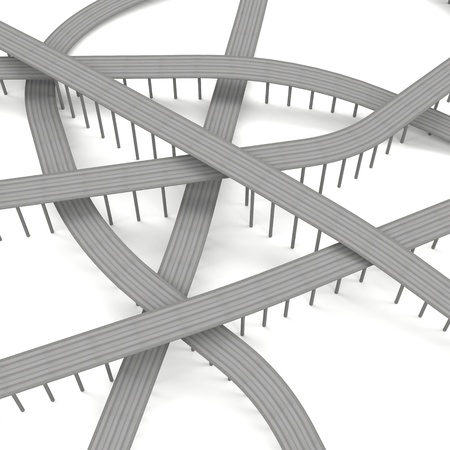 Road junction 3D renderの写真素材