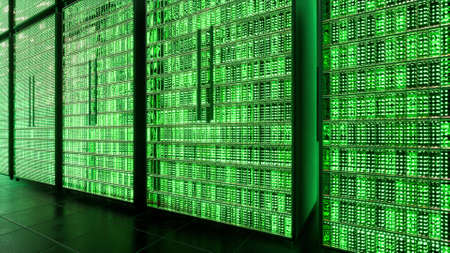 Big data servers technology background. Future technology concept Internet infrastructure 3d render