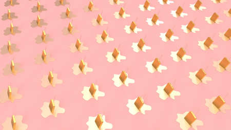 3d gold ice cream minimal idea concept 3d render