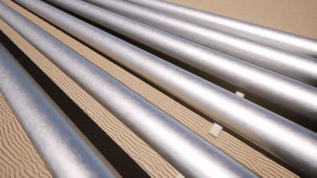 Aerial landscape oil pipe Industrial technology Nature sand desert 3d render