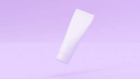 White tube cream mockup medical concept skin care on pink back 3d render