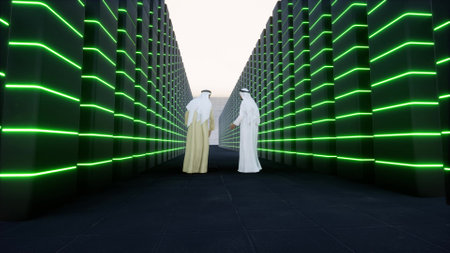 Muslim Arabic science for medical design data center high technology 3d renderの写真素材