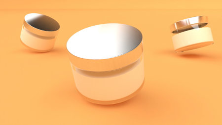 Cosmetic cream in 3d style. Natural health skin care 3d renderの写真素材
