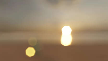 Bokeh effect beach Summer sunset sky Beautiful nature landscape 3d renderの写真素材