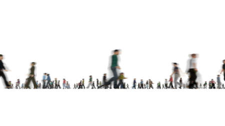 People crowd blurred on white Business person Urban Rush hour 3d renderの写真素材
