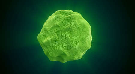 Green Plasma energy ball sphere power 3d render