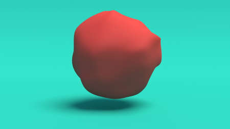 Fantasy Wavy Smooth Ball red skin 3d renderの写真素材