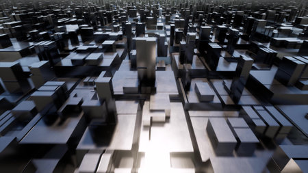 Metal cubes steel square blacks 3d style 3d renderの写真素材