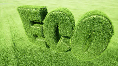 Green word eco sign Renewable energy Ecology concept 3d renderの写真素材