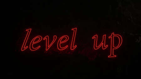 Glow Red level up for game design 3d style 3d renderの写真素材