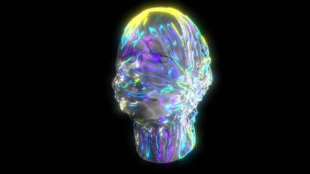 Abstract head information Futuristic motion graphic Communication network Authentication technology concept intro 3d renderの写真素材