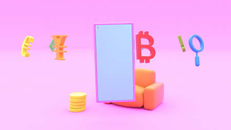 Phone shop 3d style Modern technology Ecommerce Shopping online Business app Modern marketing 3d renderの写真素材