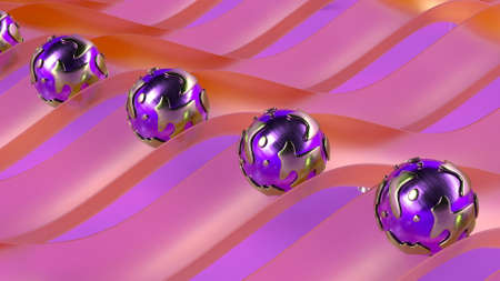 Simply motion graphic metal balls spheres intro 3d render