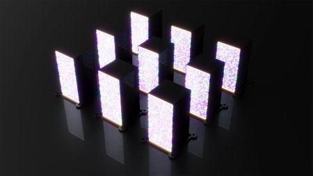 Security data center servers led lights 3d renderの写真素材