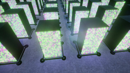 Data center big cloud computer servers security 3d renderの写真素材