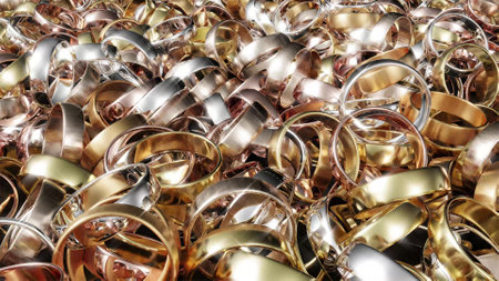 Gold ring jewelry luxury 3d renderの写真素材