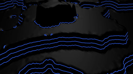 3D level topographic elevation map 3d renderの写真素材