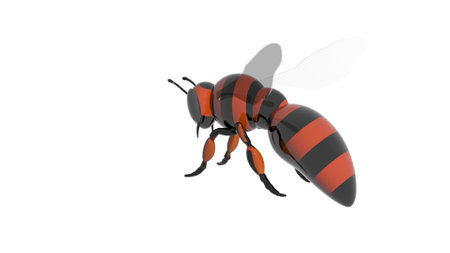 Bee fly on white bg 3d renderの写真素材