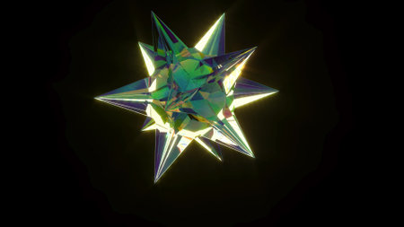 Color glass star 3d renderの写真素材