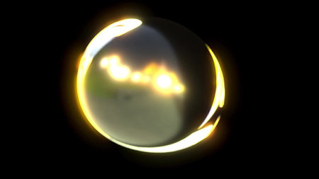 3d, organic glass sphere 3d renderの写真素材