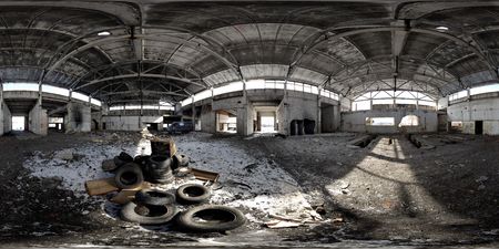Abandoned depot panoramaの写真素材