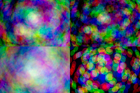 set of natural rgb lens blur on dark bokeh backgroundsの写真素材