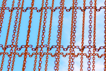 yellow chains on blue sky background
