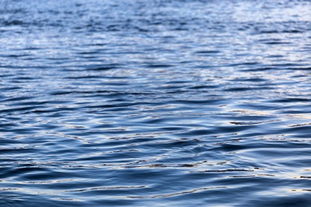abstract water surface closeup with small plain ripples and selective focus