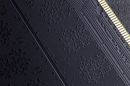 back side of black ram modules abstract black surface background