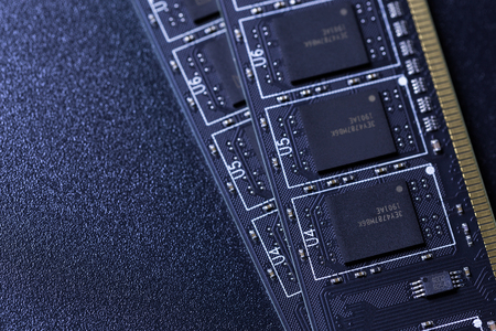 black pc memory universal dark cloesup background with selective focus