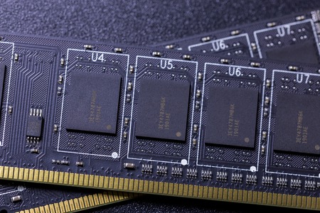 black pc memory universal dark cloesup background with selective focus
