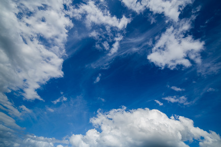 mixed zenith clouds at noon daylight wide angle shotの写真素材