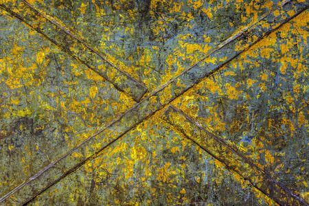 obsolete painted industrial flat iron panel texture with welded steel diagonal cross stripes for...