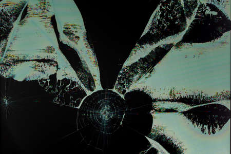 broken lcd tft tn screen flat macro texture with crystal leakage and physical damage cracks