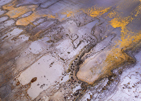 rusted cold rolled sheet metal - close-up abstract heavy industry and low tech backgroundの写真素材