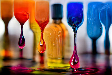 transparent colorful oil drops closeup abstract background, neural network generated artの素材