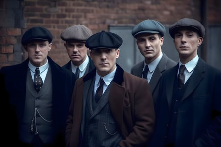 group of 1920s gangster style men, neural network generated artの素材
