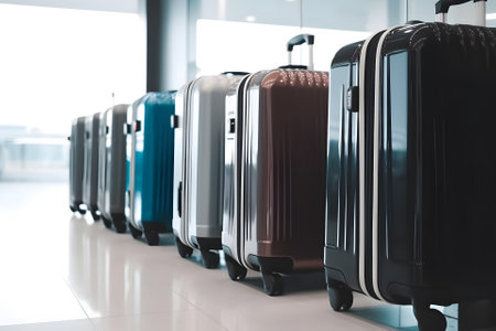 suitcases in airport, neural network generated artの素材