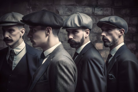 group of 1920s gangster style men, neural network generated artの素材