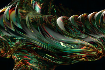 seamless full-frame background of twisted transparent colored glass matter , neural network generated imageの素材