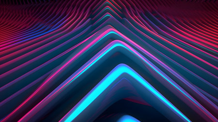 abstract neon blue-pink geometry background, neural network generated imageの素材