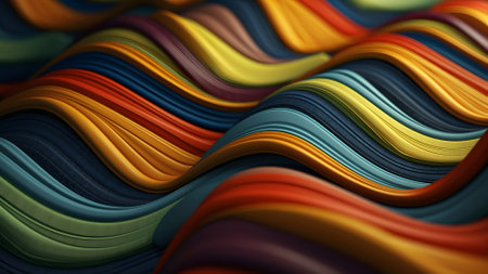 striped flow pattern full-frame background with old-fashioned colors. Neural network generated in May 2023. Not based on any actual scene or pattern.の素材