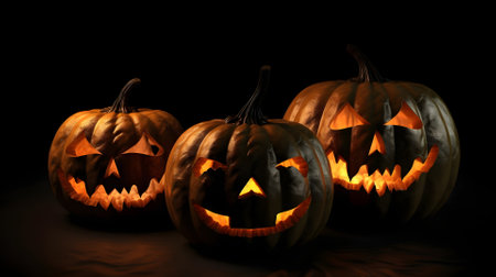 Halloween Night Mystery Graveyard with large orange moon of sun in the sky, neural network generated imageの素材