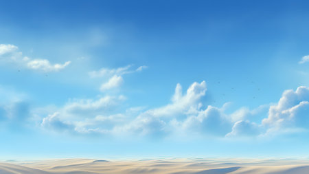 A picture of a desert with a sky background, neural network generated imageの素材
